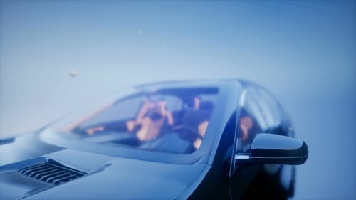 Sleek Modern Car Animation with Dynamic Light Flare Effects