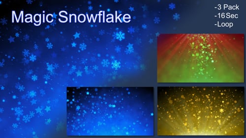 Winter Holiday Falling Snowflakes and Stars Background Pack