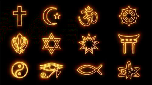 Animated Neon Religious and Spiritual Symbols Pack