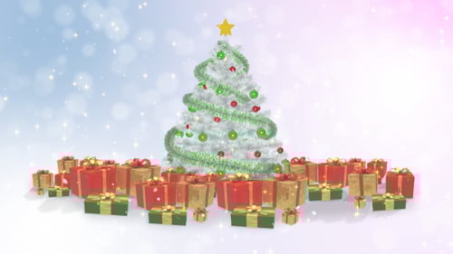 Sparkling Christmas Tree with Festive Gifts Holiday Animation