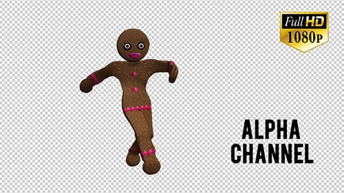 Dancing Gingerbread Man Character Loop Animation
