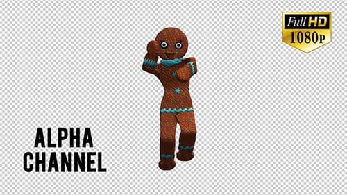Festive Dancing Gingerbread Man 3D Character Animation