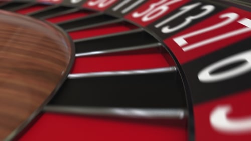 Casino Roulette Wheel Ball Hits 22 Twenty-two Black