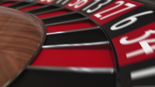 Casino Roulette Wheel Ball Hits 9 Nine Red