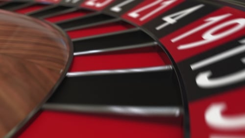 Casino Roulette Wheel Ball Hits 24 Twenty-four Black