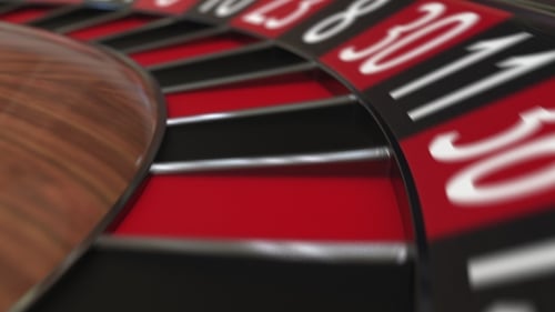 Casino Roulette Wheel Ball Hits 7 Seven Red