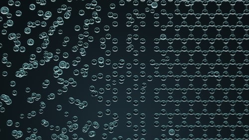 Zusammenstellen einer hexagonalen Molekülstruktur mit Glaspartikelmodellen