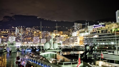 Monaco City Town Monte Carlo Night Port Yahts