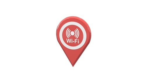 Broche de localisation de la carte avec icône WiFi Coral V9