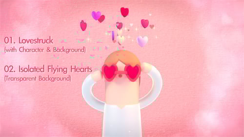 Animated Flying Hearts Overlay for Romantic Videos and Celebrations