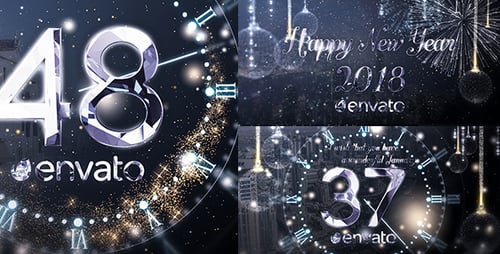 Elegant Countdown Timer with Sparkling New Year Fireworks