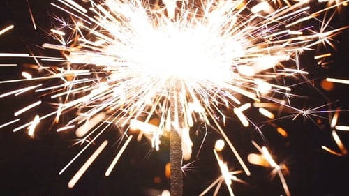Sparkler Burns Brightly at Nighttime Celebration
