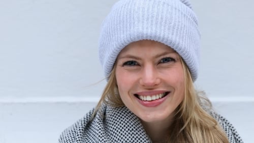 Smiling Woman in Winter Fashion Close-Up