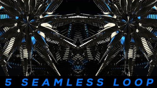 Abstract Tunnel Zooming Animation with Glowing Geometric Shapes