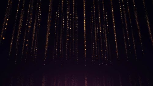 Elegant Falling Golden Glitter Particles Abstract Celebration Background Loop