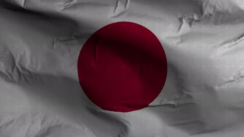 Realistic Waving Japan Flag Animation for Backgrounds