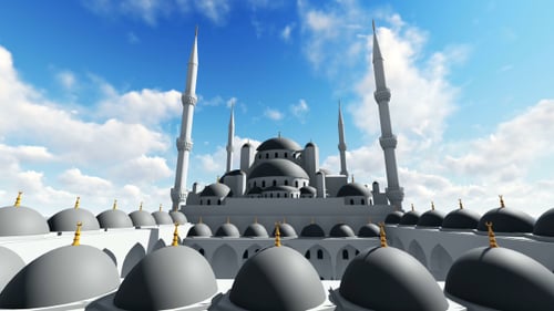 3D White Mosque