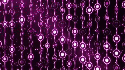 Shimmering Purple Circle Chains Looping Background