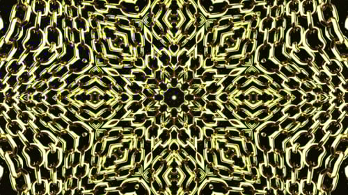 Dynamic Golden Chain Kaleidoscope Abstract Background Loop