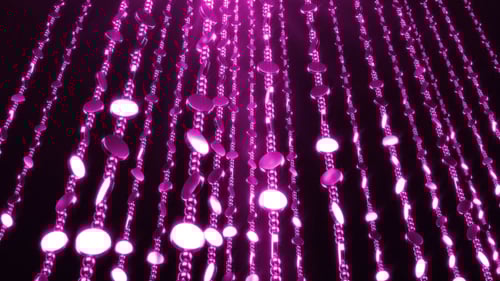 Elegant Pink Shimmering Bead Strings Falling Motion Background Loop
