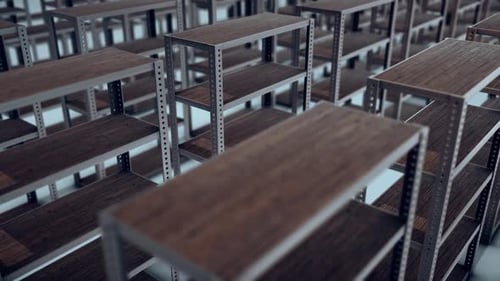 Étagères Industrielles Dans Une Rangée Hd