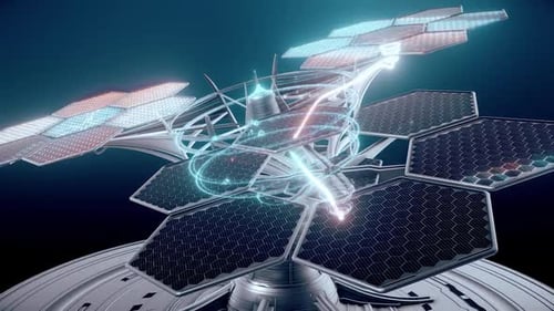 Futuristic Solar Energy Generation Network Animation
