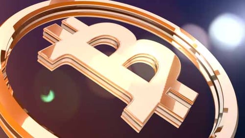 Golden Bitcoin Logo Reveal Animation