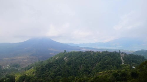 View of the Lake and Volcano Batur. Bali