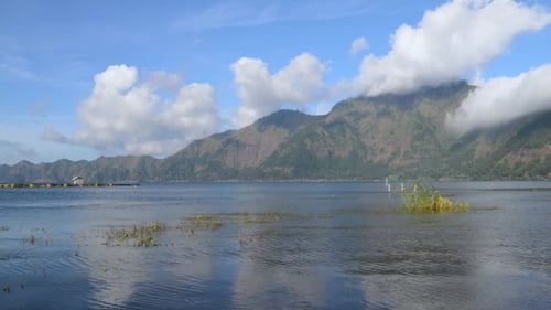 View Batur Lake Near Gunung Abang Volcano in Bali Island, Indonesia