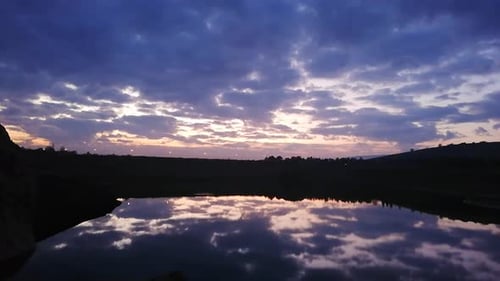 Cloud Timelapse Sunset and Lake
