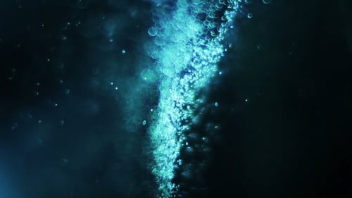 Abstract Blue Bubbles Rising Fluid Background Animation