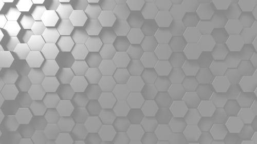 Abstract White Hexagon Grid Seamless Loop Background