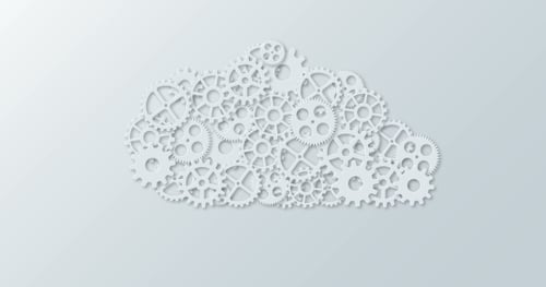 Animation Modern Concept Computer Cloud and Mechanism Gear