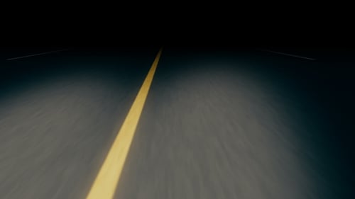 Endless Seamless Night Asphalt Road with Dividing Strip