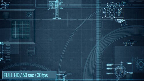 Animated Futuristic Blueprint Technical Data Grid Background