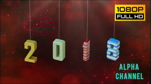 Decorative 3D New Year Countdown 2018 Hanging Numbers
