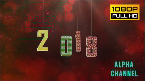 Festive Hanging 2018 New Year Numbers Animation