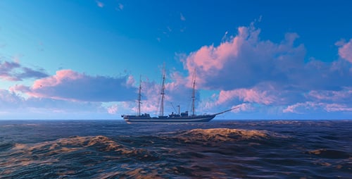Segelschiff in der Bucht der Insel