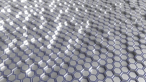 Gray and Blue Hexagonal Prisms