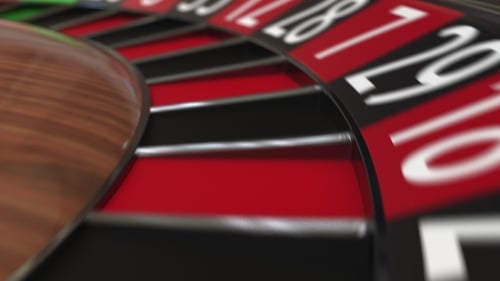Casino Roulette Wheel Ball Hits 6 Six Black