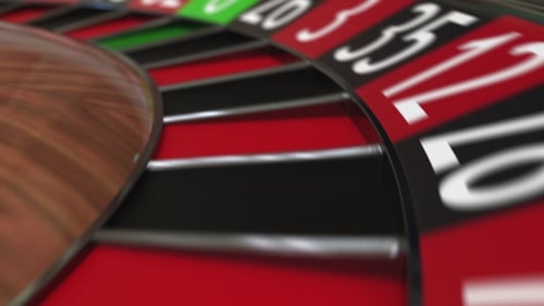 Casino Roulette Wheel Ball Hits 36 Thirty-six Red