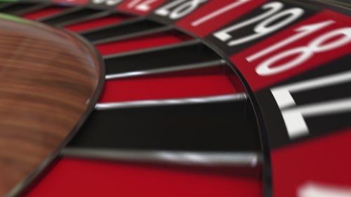 Casino Roulette Wheel Ball Hits 34 Thirty-four Red