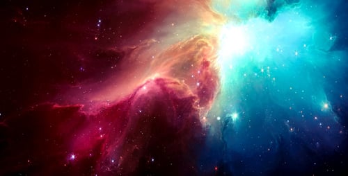 Vibrant Cosmic Nebula with Sparkling Stars Motion Background