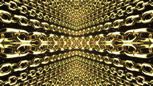 Endless Golden Chain Tunnel Loop Background