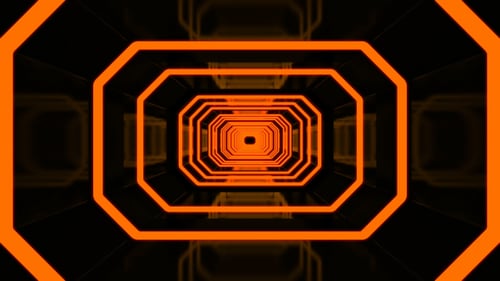 Abstract Neon Geometric Tunnel Loop Background