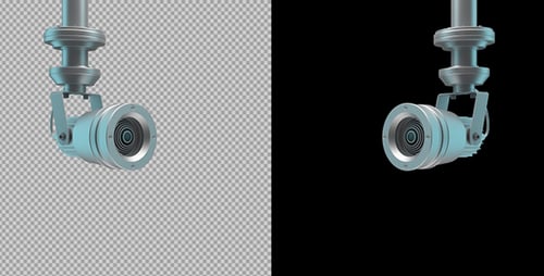 3D Surveillance Camera Rotating Loop with Alpha Channel