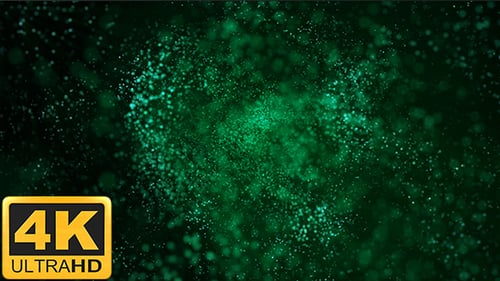 Green Particles Dispersion Background