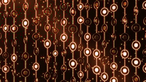 Shimmering Vertical Gold Circle Strings Background Loop