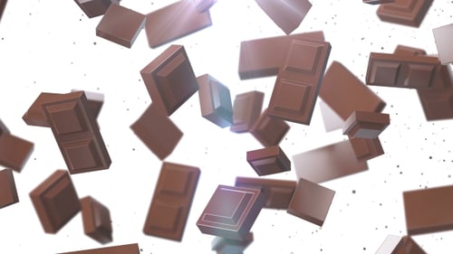 Falling Chocolate Blocks Seamless Loop Animation Background