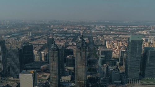 Aerial Over Skyscrapers